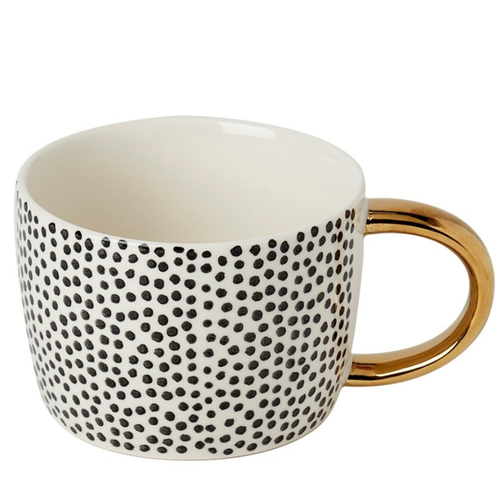 24oz Polka Dot & Gold-Colored Tabletops Gallery Coffee Mug